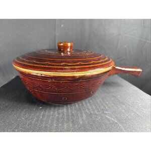 VTG Marcrest Daisy Dot 9" Ovenproof Stoneware Casserole Pot Dish w/ Handle & Lid